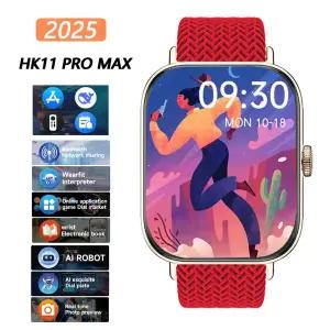 호환  HK11 Pro MAX 스마트워치 AMOLED 스크린 1GB AI 번역 로컬 앨범 음악 재생 일정 알림 스포츠 시계 남