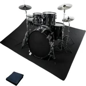 퀸탄 드럼 러그 미끄럼 방지 그립 바닥이 있는 매트(4x5.3Ft) 소음 감소를 위한 카펫 재즈 및 일렉트릭