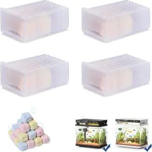 아쿠아리움 바이오 필터 미디어 모듈 수질 정화를 위한 4박스 여과 재료로 악취 제거 - RUUQ 어항 교체