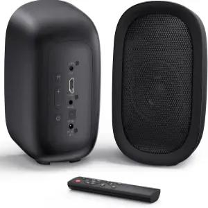 레코드 플레이어용 사이인 파워 블루투스 책장 스피커 3인치 우퍼가 장착된 40W 스테레오 사운드 듀얼 커브