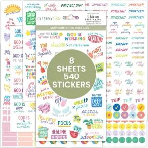 블룸 데일리 플래너 x Clearly State Rooted in Faith 스티커 팩 - 8장 / 540장 저널링 종교적 격려 성경