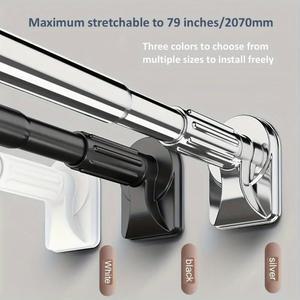 1pc 비스템프 텔레스코픽 370 건조 커튼 막대 서포트 로만 브래킷 320 블랙 수축