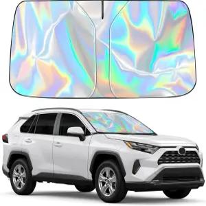 업그레이드된 자동차 앞유리 선쉐이드 - 240T 두꺼운 레이저 반사 99 열 및 자외선 차단 차량 냉각 유지