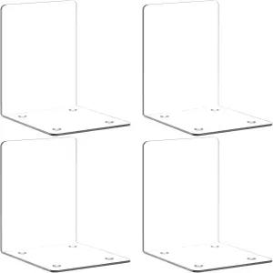 VFINE 북엔드 4피스 아크릴 클리어 장식용 비스키드 홈 오피스 학용품을 위한 책 홀더 정리함