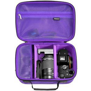 7 II III IV/7R V 카메라 펜탁스 등과 호환되는 RAIACE 하드 케이스 충전기 케이블 카드 및 액세서리를 위한 대용량 메시 포켓 퍼플