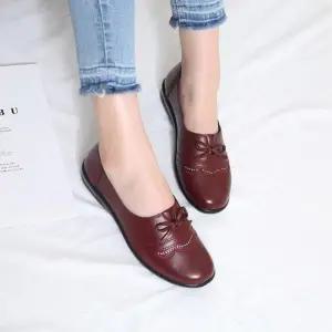 [신상오픈런]빨간색단화 무광 리본 끈없는신발 은볼 여성로퍼 (29965489)