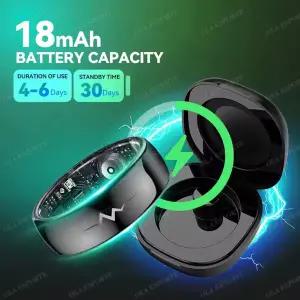 호환   ECG 스마트 링 심박수 혈압 산소 체온 수면 모니터링 링 방수 피트니스 스포츠 스마트링