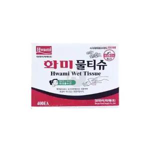 400EA(100매X4개) 화미 일회용물티슈 식당물티슈 업소용휴지 물티슈 카페용물티슈 롤