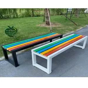 야외 무지개 벤치 펜션 대기실 인테리어 휴게실