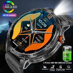 호환  2025년 신제품 안드로이드 iOS 스마트워치 남성용 아웃도어 730mAh 대용량 배터리 스포츠 블루투스