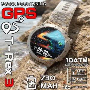 호환  야외용 TANK GPS 스마트워치 남성용 듀얼 밴드 GNSS 군용 10ATM 방수 LED 손전등 나침반 고도계 NFC