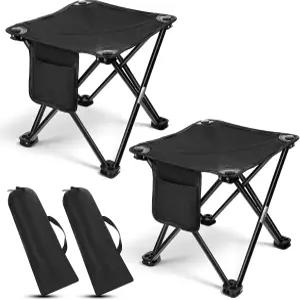 멩지방 2팩 캠핑 스툴 13인치 휴대용 접이식 컴팩트 의자 경량 야외 정원 가꾸기 및 해변 하이킹 낚시용