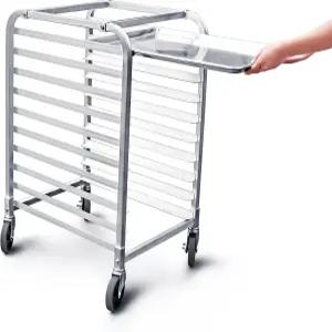 뉴스타 푸드 서비스 36510 상용 등급 알루미늄 10단 시트 팬/분 팬 랙 26인치 L x 20인치 W 38인치 H