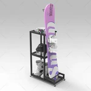가정용 스노우보드 거치대 정리 정리대 한쪽 블랙 선반 보관