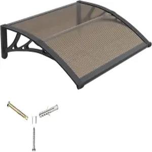 문 입구용 차양 문용 32x40인치 창문 캐노피 외관 플라스틱 스틸 브래킷 폴리카보네이트 커버 자외선 비