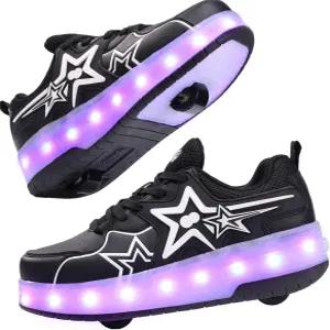 학교 및 야외 활동에 적합한 조절 가능한 롤러 스케이트 페어덕 접이식 슈즈 걸 스니커즈