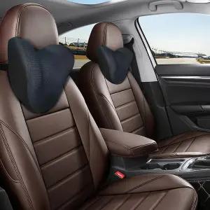 초강력 소프트 카 헤드레스트 베개 100 메모리 폼 넥 조절 가능한 스트랩 및 통기성 탈착식 커버