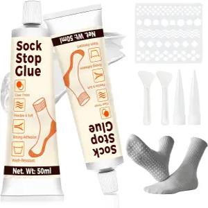 벨레모라 양말 스톱 투명 방수 100ml 세탁 가능 DIY 미끄럼 방지용 정밀 노즐 포함 방지 러그 매트 및 담요