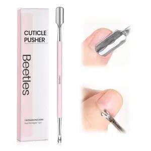 딱정벌레 큐티클 푸셔 듀얼 엔드 리무버 둥근 끝 푸시 백 포크 제거 들어 올린 네일 준비 도구 스테인리스