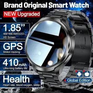 호환  1.85인치 HD 사파이어 글래스 스마트워치 남성용 GPS 운동 추적 NFC 블루투스 통화 링동섬 건강 감지