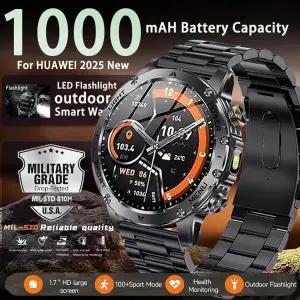 호환   TREX 3 군용 1000mAh 배터리 GPS 스마트 시계 남성용 AMOLED 야외 피트니스 손전등 3ATM 방수 스포