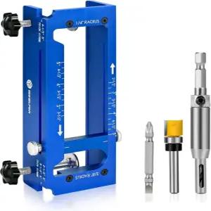 도어 힌지 지그 라우터용 알루미늄 합금 템플릿 키트 길이 2.5인치에서 5인치 반경 1/4인치 5/8인치 및