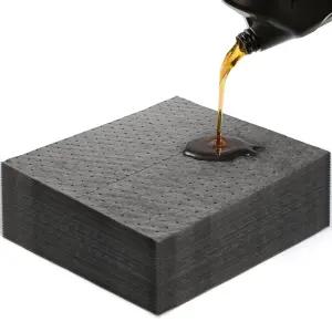 Okllen 50개의 오일 흡수 패드 16 x18 피그매트 유출 딤플 텍스처로 차고 작업장 및 산업용 빠른 청소가