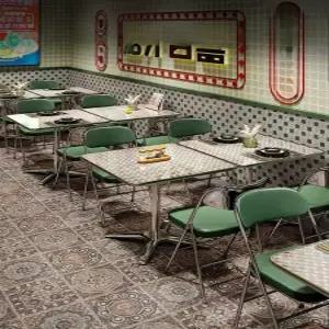 레트로 카페 스테인레스 업소용 식당 테이블