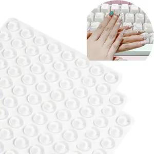 100개의 유리 네일 아트 타이핑 스티커 투명 롱 키보드 커버 노트북 PC 데스크탑용 재사용 가능한 접착