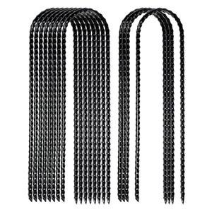 니우 코팅 철근 트램펄린 풍력 말뚝 12개 세트 안전 접지 앵커 10인치 길이의 추가 헤비 듀티 금속 랜드스케이프 스테이플(블랙)