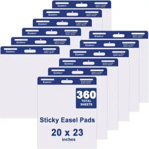 코믹스 스티키 이젤 패드 교사용 20 x 23 인치 플립 차트 용지 대형 셀프 스틱 30장/패드 12장/팩