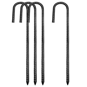 체인 링크 펜스 캠핑 트램펄린을 위한 철근 스테이킹 J 훅 헤비 듀티 가든 12인치 텐트 스틸 그라운드 앵커 4개