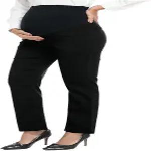 팩브리즈 작업용 여성 임산부 바지 오버 범프 임신 캐주얼 스트레치 스트레이트 드레스 주머니 포함