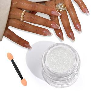 SAVILAND 화이트 크롬 네일 파우더 1g 메탈릭 미러 효과 유니콘 이리데센트 펄레센트 오로라 인어 색소 글리터 더스트 키트 DIY 아트 데코레이션 살롱 사용 가능