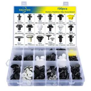 스바루 바디 내부 및 외부 리테이너 패스너 클립 모음 19 가장 인기 있는 사이즈 용도용 OAUTOO 190개