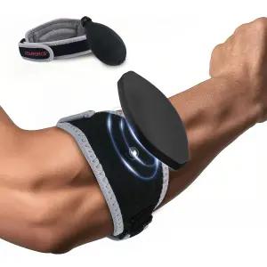 남녀용 젤 패드가 있는 COMFORCE 테니스 엘보우 브레이스 건염용 조절 가능한 및 골퍼용 엘로우 밴드