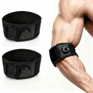 스포츠 및 활동을 지원을 조정을 남성용 테니스 위한 압박 힘줄염 브레이스(블랙) 유형 엘보우 2팩 맞춤형