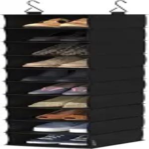 옷장 메이드 20502 신발 모자 핸드백 블랙 마감 옷을 위한 10단 패브릭 걸이 정리함