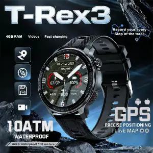 호환  2026 전술 스마트워치 DT G6 내장 GPS 오프라인 지도 4GB 메모리 5ATM IP69K 수영 방수 남성 밀리터