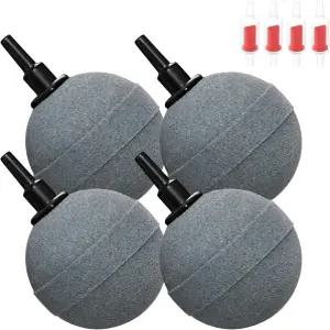 플라스틱 체크 밸브가 있는 WTMCC 수족관 공 모양의 에어 스톤 어항 연못 수경 재배용 버블러 펌프