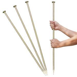 JPOIP 30인치 길이 철근 말뚝 - 9/16인치 직경의 헤비 듀티 아스팔트 앵커, 과속 방지턱, 휠 스톱, 텐트 등을 위한 아연 도금 강판 앵커(4개)