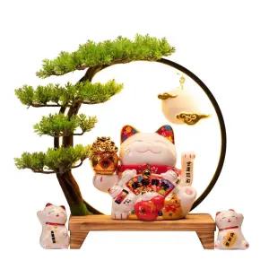 행운 행복 복 장식 고양이 원 손흔드는 라멘 고양이+손+빛 장 일식집 라멘집