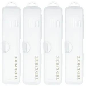 혀 클리너 칫솔 치약을 위한 4팩 스크래퍼 여행용 케이스