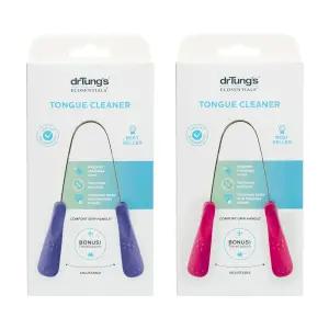 drTung의 스테인리스 혀 스크레이퍼 - 성인 를 위한 클리너 상쾌함을 도와주며 편안한 그립 핸들 사용이