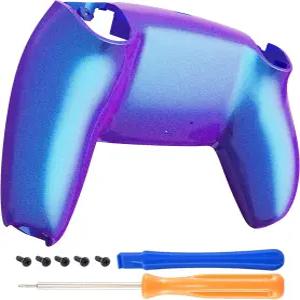 익스트림레이트 카멜레온 퍼플 블루 글로시 커스텀 백 플레이트 하단 쉘 PS5 컨트롤러와 호환되는 교체용
