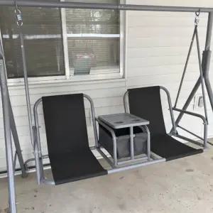 와이존미카 2인용 현관 그네 의자 커버 파티오 교체용 두 개의 별도 시트 캔버스 (2피스)