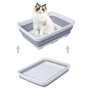 고양이 쓰레기통 변기 방수 팬 접이식 입구 화장실 낮은