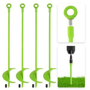 MAZING 지상 앵커 키트 길이 18인치, 4PC 헤비 듀티 나선형 블레이드 어스 나사 삽입, 캠핑 텐트, 트램펄린, 캐노피, 카포트, 스윙 세트, 동물 보호, 창고용 오거 스테이크