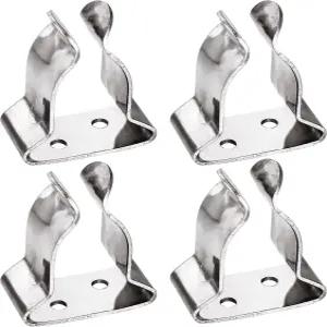 목스와이니 보트 후크 홀더 노 스테인리스 스틸 스프링 클립 해양 클램프 실버 퀵 릴리스 폴 브래킷