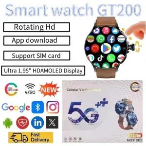 호환  신형 GT200 4G 스마트 워치 영상 통화 32GB 메모리 WIFI SIM 카드 NFC 스포츠 GPS 위치 추적 심박수